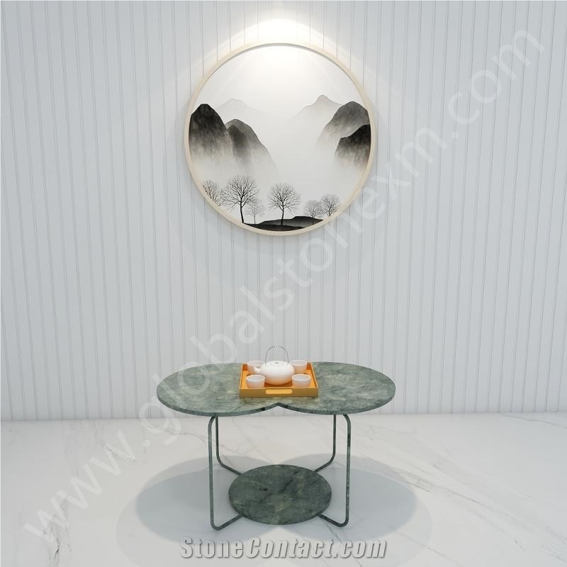 Peacock Green Marble Reception Table