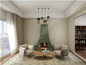 Peacock Green Marble Reception Table