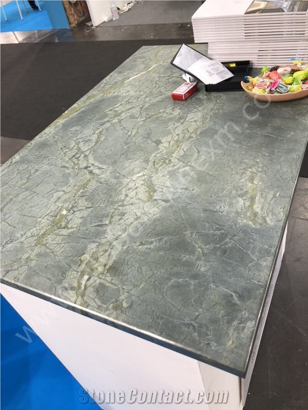 Peacock Green Slabs Tiles for Residential Project