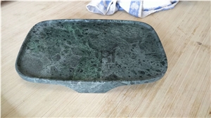Green Marble Bath Tray, Bath Canister, Soap Dish