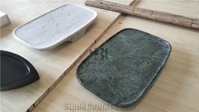 Green Marble Bath Tray, Bath Canister, Soap Dish