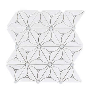 Good Look Flower Thassos Marble Mosaic Tile