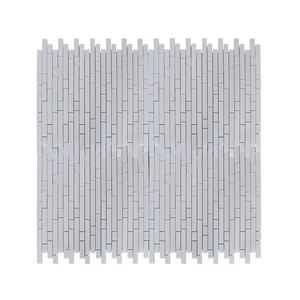 Linear Style Thassos White Marble Linear Mosaic