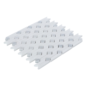 Thassos White Marble White and Blue Mosaic