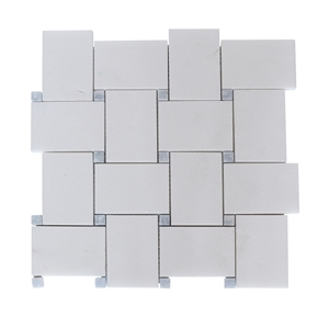 Thassos White Marble with Black Dots Large Mosaic