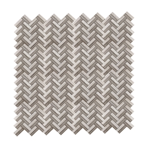 White Oak Blend Herringbone Marble Mosaic Tile