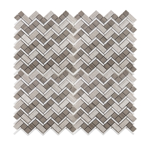 White Wood Athens Wood Blend Herringbone Mosaic