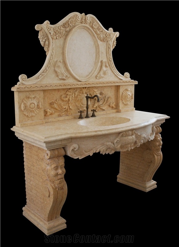 Classic Marble Vanity Top Sink Tank Custom-Made