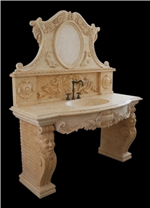 Classic Marble Vanity Top Sink Tank Custom-Made