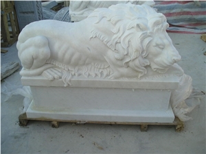 Limestone Guardian Lion Statue Animal Sculpture
