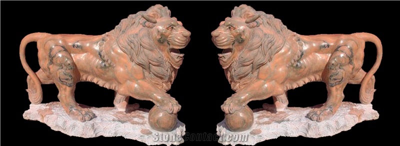 Marble Guardian Lion Guard Statue Animal Sculpture