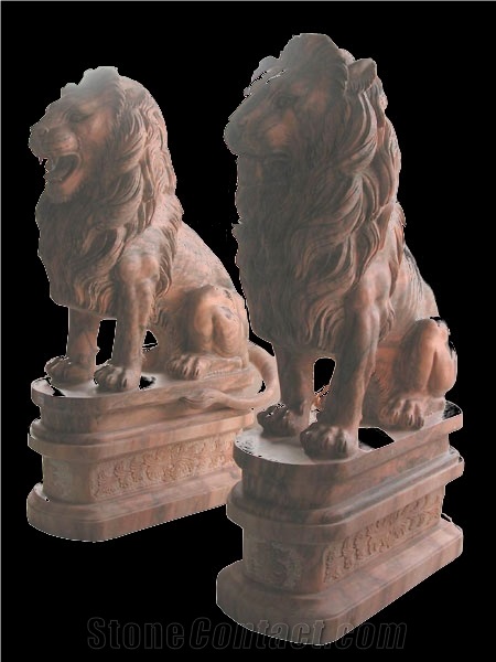 Marble Guardian Lion Guard Statue Animal Sculpture