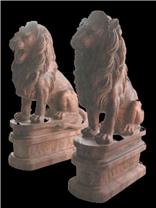 Marble Guardian Lion Guard Statue Animal Sculpture