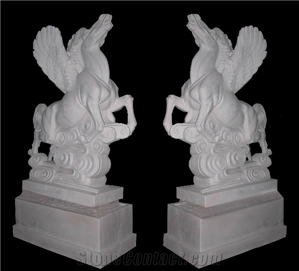 Marble Guardian Lion Guard Statue Animal Sculpture
