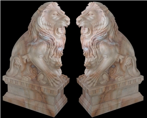 Marble Guardian Lion Guard Statue Animal Sculpture