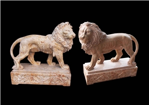 Marble Guardian Lion Guard Statue Animal Sculpture