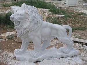 Marble Guardian Lion Guard Statue Animal Sculpture