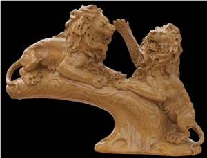 Marble Guardian Lion Guard Statue Animal Sculpture