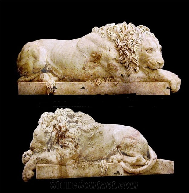 Marble Guardian Lion Guard Statue Animal Sculpture