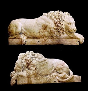 Marble Guardian Lion Guard Statue Animal Sculpture