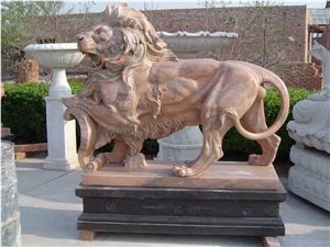 Marble Guardian Lion Guard Statue Animal Sculpture