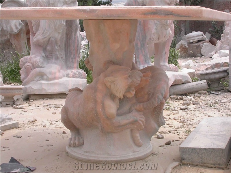 Marble Guardian Lion Statue Animal Sculpture