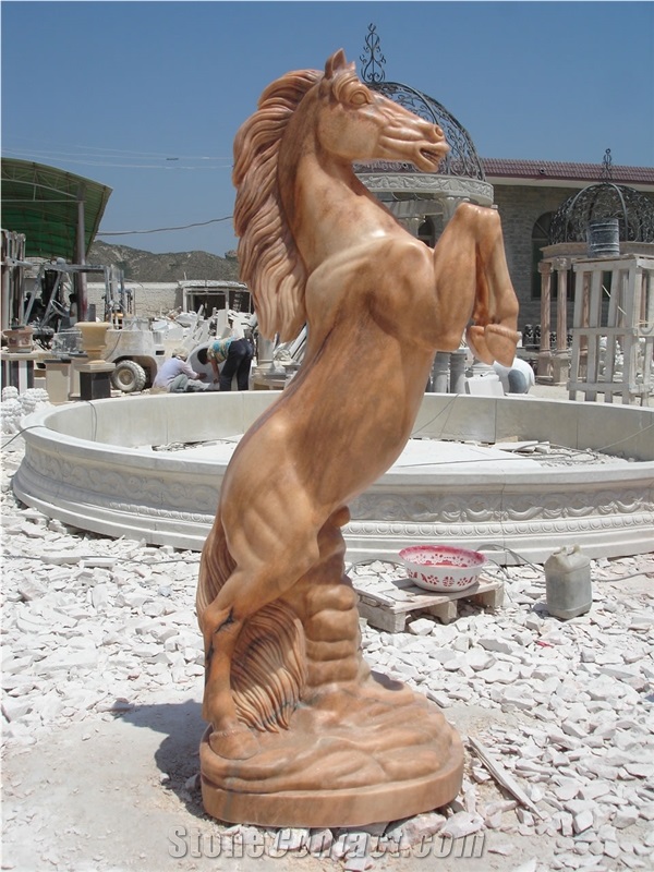 Marble Guardian Lion Statue Animal Sculpture