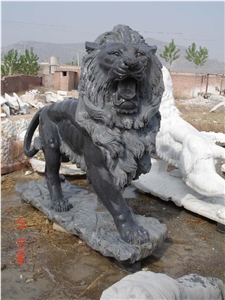 Marble Guardian Lion Statue Animal Sculpture