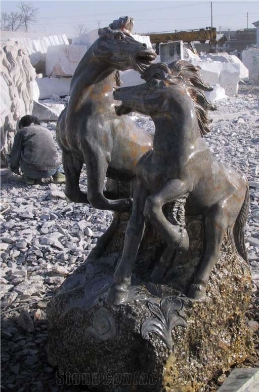 Marble Guardian Lion Statue Animal Sculpture