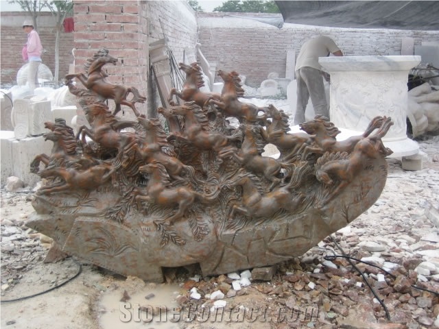 Marble Guardian Lion Statue Animal Sculpture