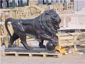 Marble Guardian Lion Statue Animal Sculpture