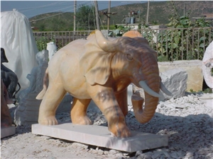 Marble Guardian Lion Statue Animal Sculpture