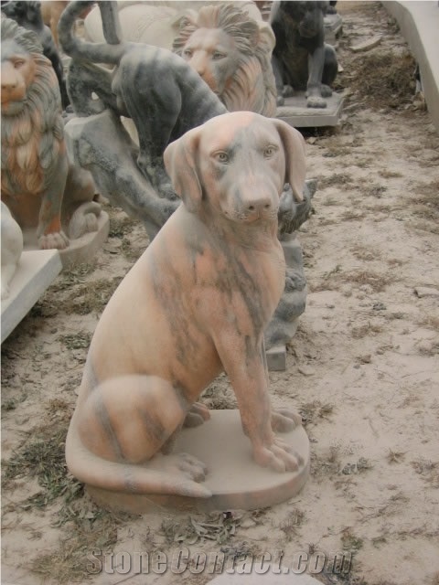 Marble Guardian Lion Statue Animal Sculpture
