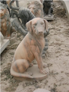 Marble Guardian Lion Statue Animal Sculpture