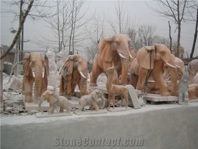 Marble Guardian Lion Statue Animal Sculpture
