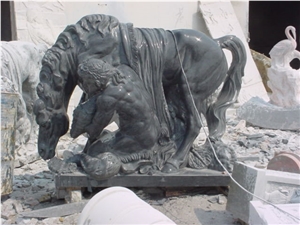 Marble Guardian Lion Statue Animal Sculpture