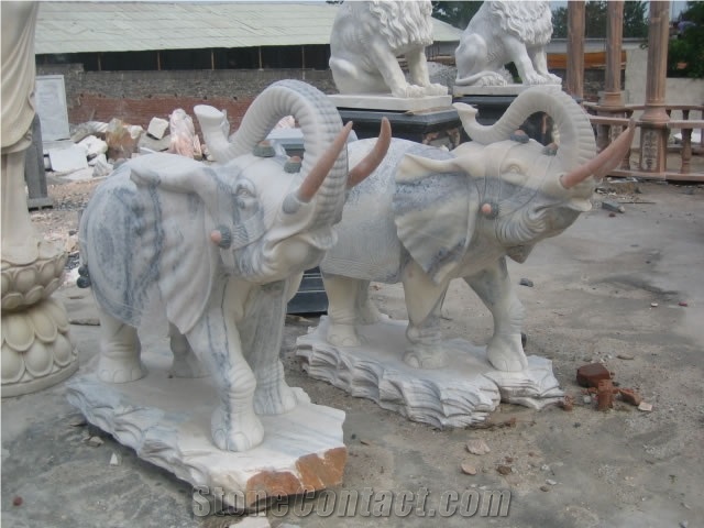 Marble Guardian Lion Statue Animal Sculpture