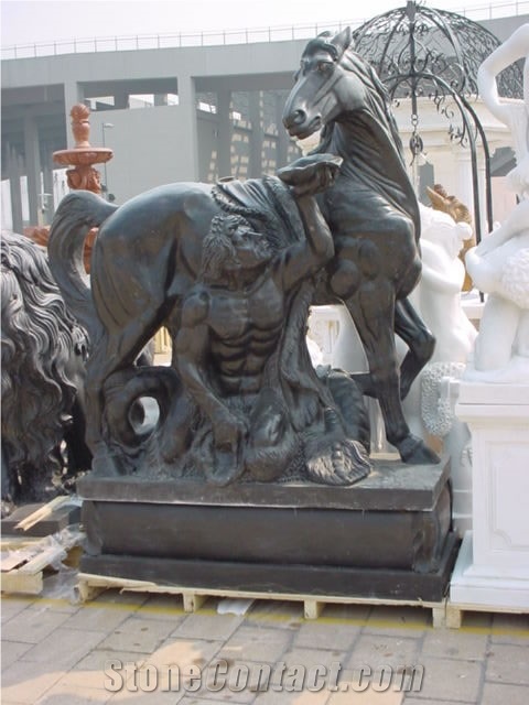 Marble Guardian Lion Statue Animal Sculpture