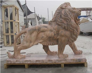 Marble Guardian Lion Statue Animal Sculpture Marble Guardian Lion Statue Animal Sculpture