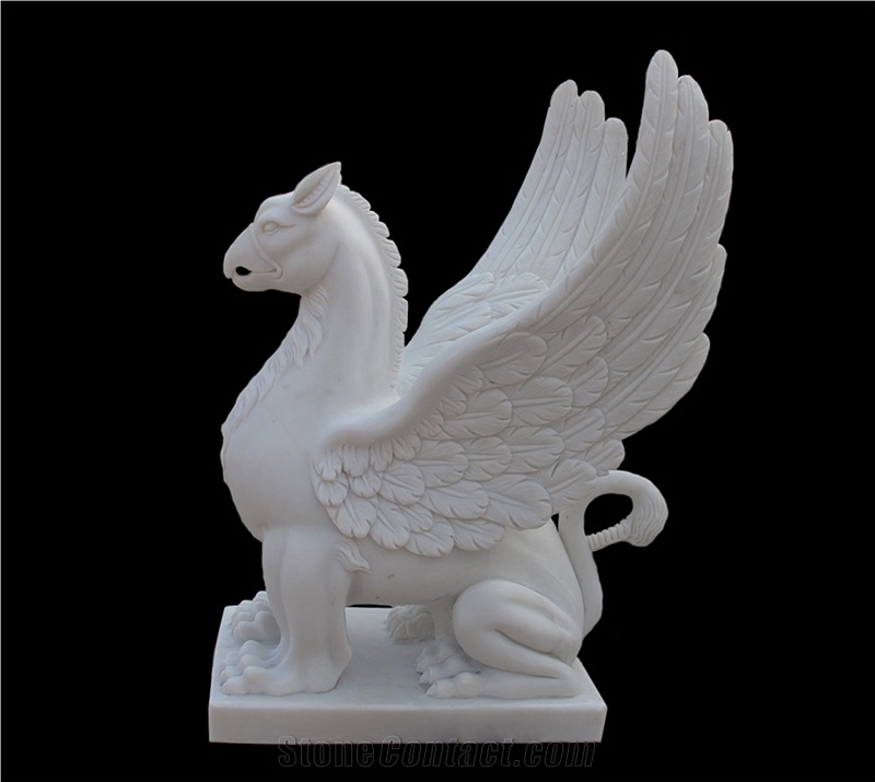 Marble Guardian Lion Statue Animal Sculpture