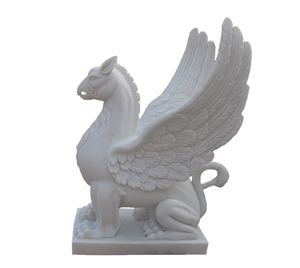 Marble Guardian Lion Statue Animal Sculpture