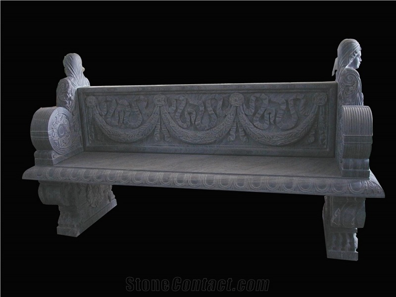 Outdoor Classic Stone Bench Sculptured Custom-Made