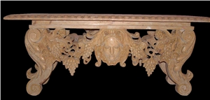 Outdoor Classic Stone Bench Sculptured Custom-Made