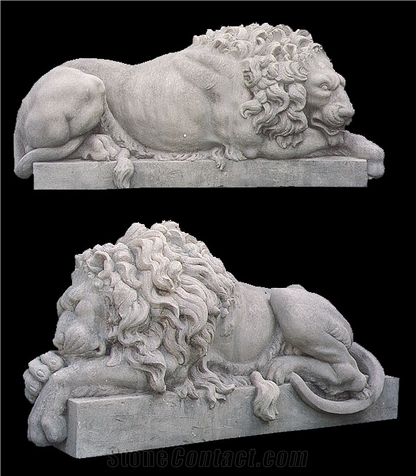 Stone Guardian Lion Guard Statue Animal Sculpture