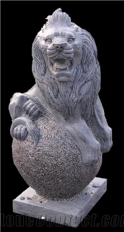 Stone Guardian Lion Guard Statue Animal Sculpture