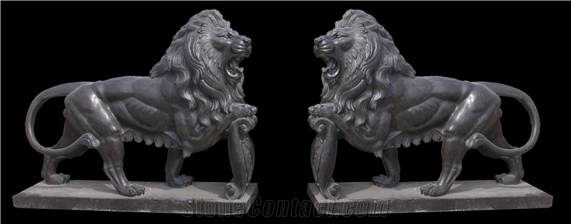 Stone Guardian Lion Guard Statue Animal Sculpture