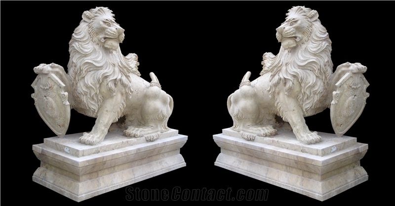 Stone Guardian Lion Guard Statue Animal Sculpture