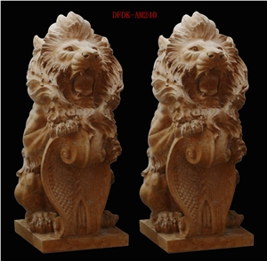 Stone Guardian Lion Guard Statue Animal Sculpture