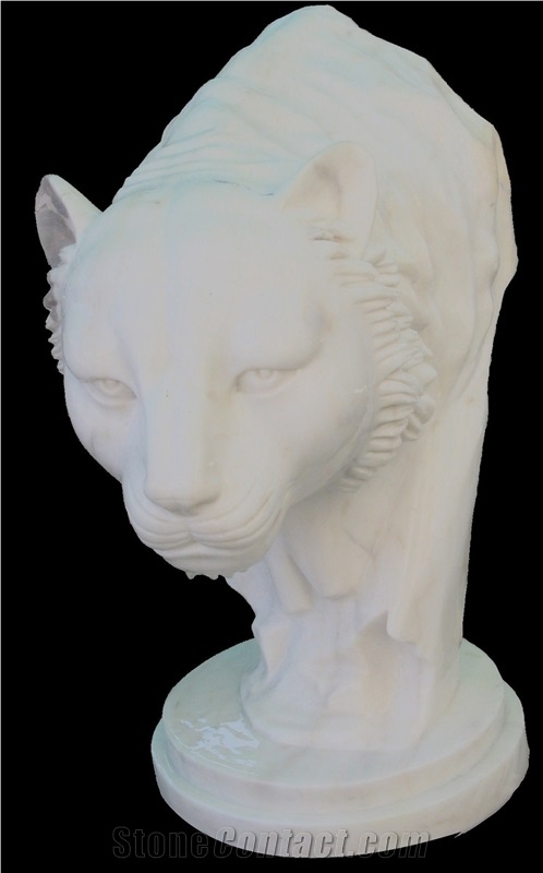 Travertine Animal Statue Guardian Lion Sculpture