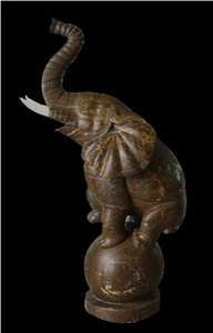Travertine Animal Statue Guardian Lion Sculpture